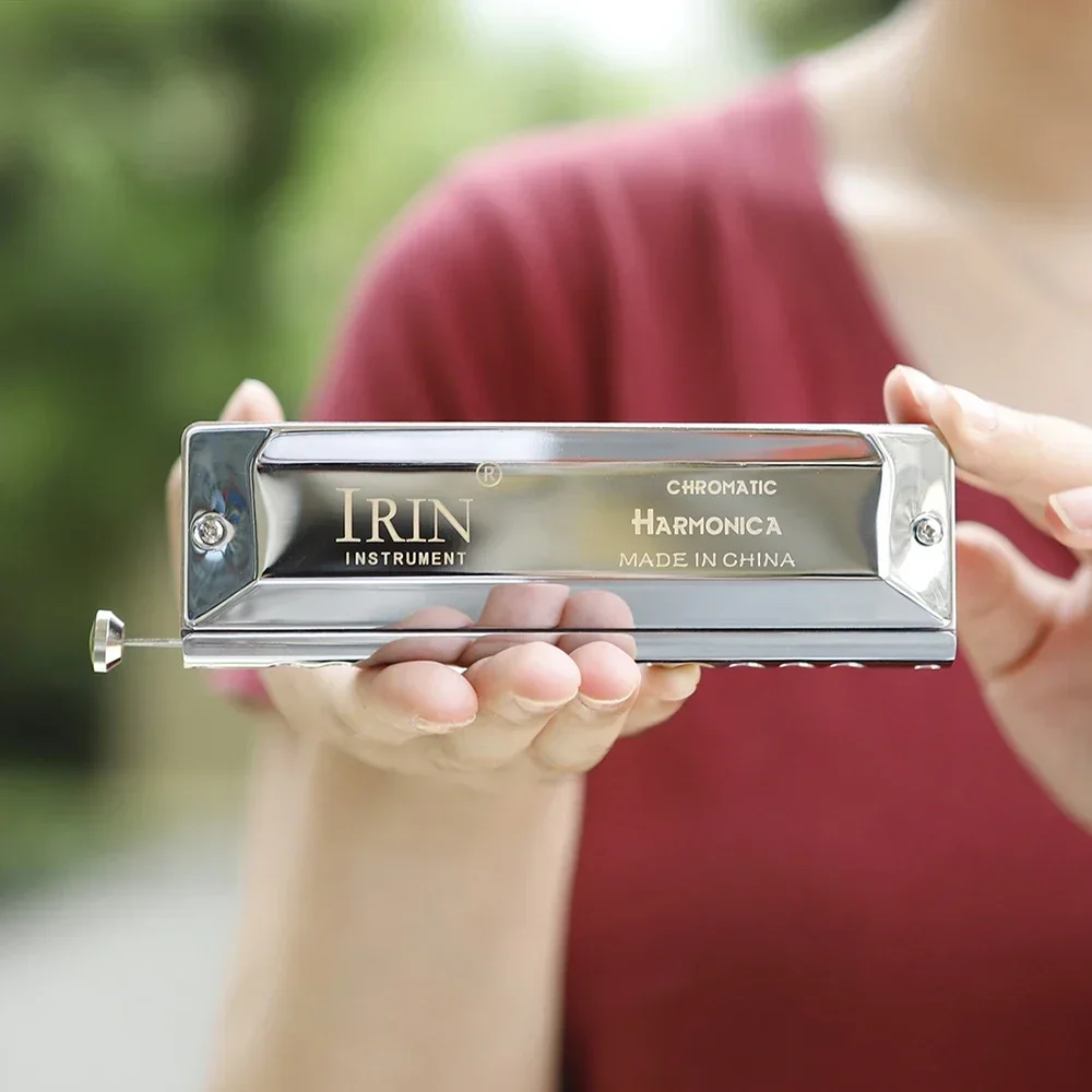 IRIN 12-Loch-48-Ton-Mundharmonika, halbe Skala, Mundharmonika-Töne, Semitones, Schalter, professionelles Zubehör für Holzblasinstrumente Image