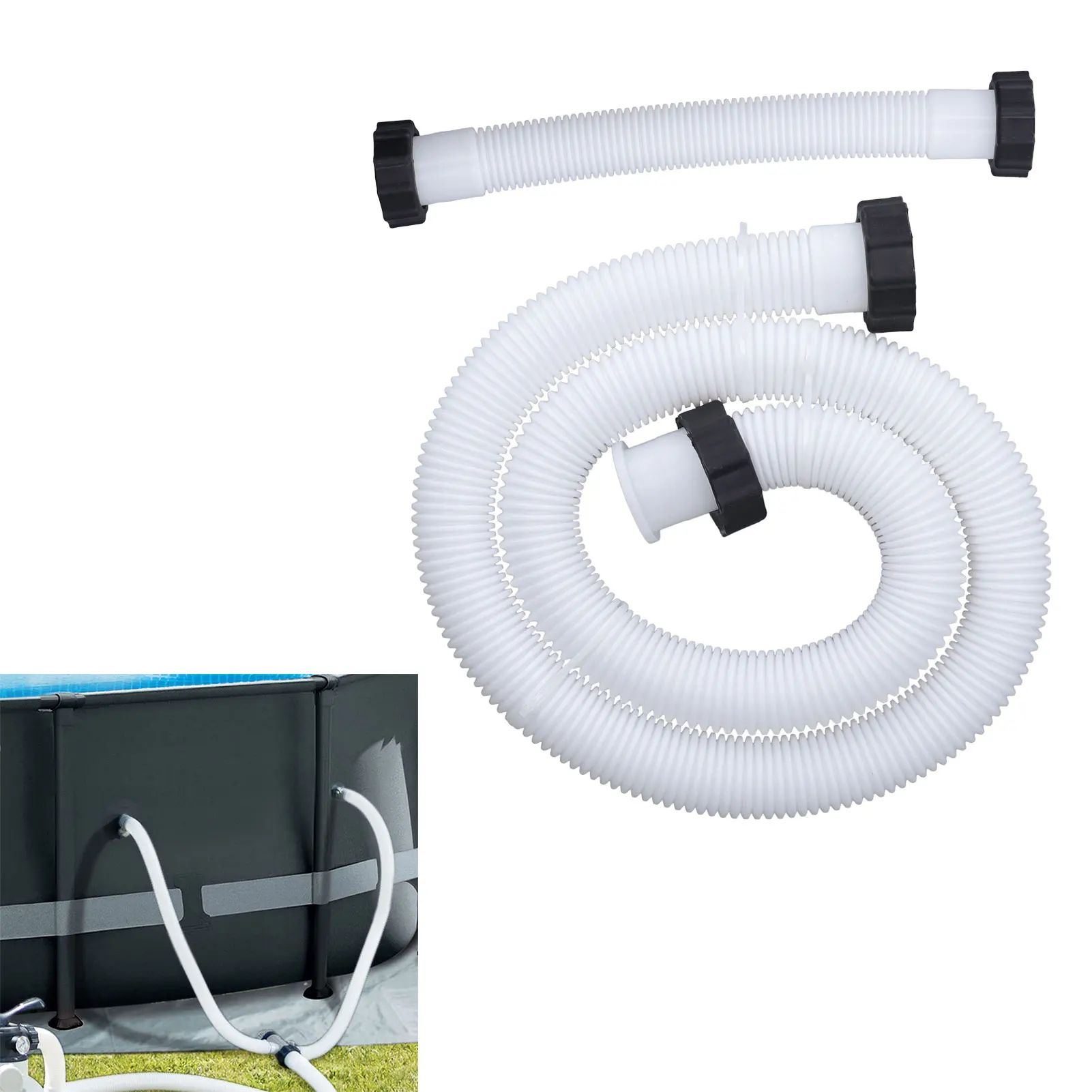 Filterpumpenschlauch, Poolpumpenschlauch, Poolpumpen-Ersatzschlauch für 1,5 Zoll Durchmesser, Ersatz-Poolschlauch für oberirdische Pools, weiß Image