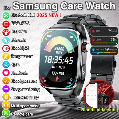 2025 Neue Blutfette, Harnsäure-Smartwatch für Männer, Laserdiagnose, EKG-Einbruchmonitor, Uhr, Blutdruck, Gesundheitsanruf, Smartwatch Image