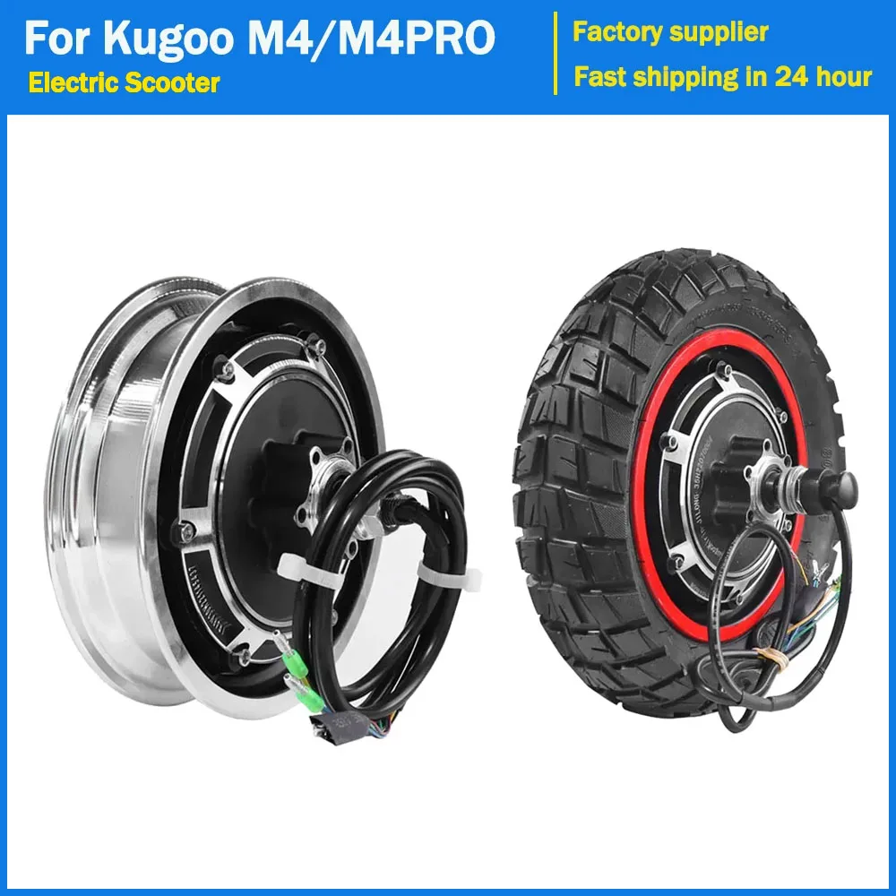 48 V 500 W 10 Zoll hochwertiger Radmotor bürstenloser Nabenmotor mit 80/65-6 Außenreifen für Kugoo M4/M4PRO Elektroroller-Teile Image