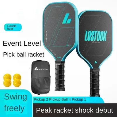 Glass Fibre Face Pickleball Paddle Ribbed Handle Lightweight Pickleball Racquet Non Slip Grip Pickleball Training Equipment