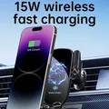 UYUXIO Caricabatteria da auto wireless con morsetto manuale 15 Supporto per telefono da auto con presa d'aria a ricarica rapida per iPhone Samsung Telefono Android