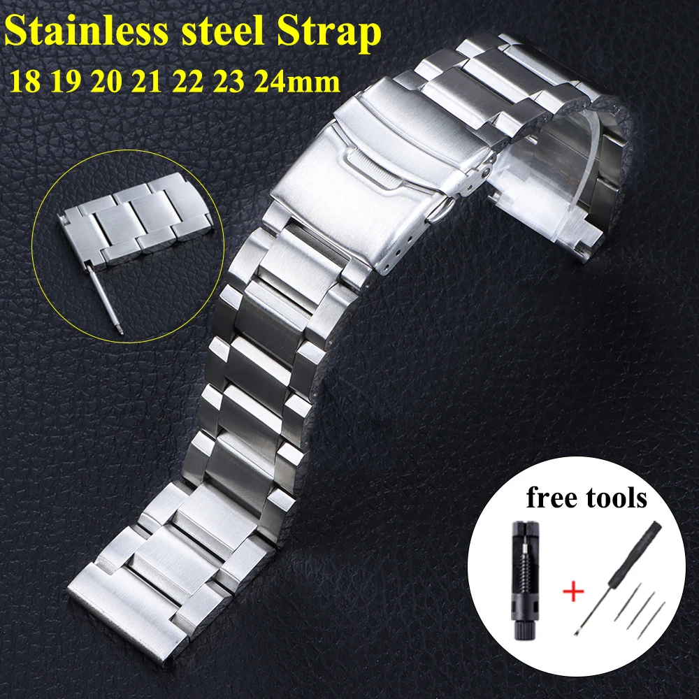 18 19 20 21 22 23 24 mm Edelstahl-Uhrenarmband für Samsung Galaxy Armband Metallarmband für Huawei GT3 Pro 46 42 mm Image