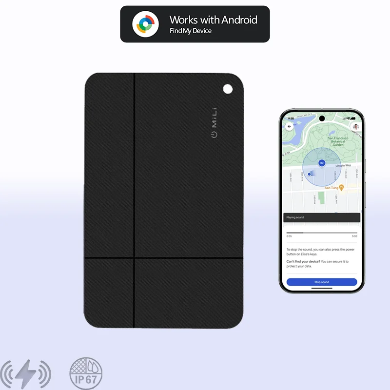 MiLi Wallet Anti-Verlust-Karte Standortverfolgung Smart Tag mit Google Find My Device Ultradünne Karte Wireless Charge IP67 Image