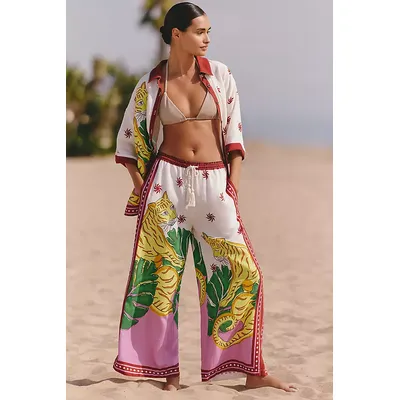 Celandine Linen Blend Wide-Leg Trousers