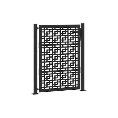 vidaXL Gartentor Schwarz 105x130 cm Stahl Kreuz-Design Image