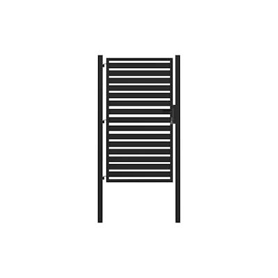vidaXL Gartentor Abschließbar Schwarz 100x150 cm Aluminium Image