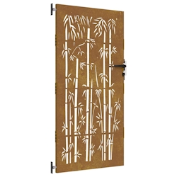 vidaXL Gartentor 85x200 cm Cortenstahl Bambus-Design Image