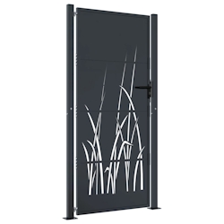 vidaXL Gartentor Anthrazit 105x205 cm Stahl Gras-Design Image
