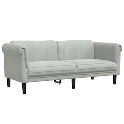 vidaXL Sofa 2-Sitzer Hellgrau Samt