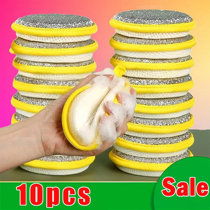 Éponge à vaisselle Double face, brosse de lavage de la vaisselle, casserole, Pot, éponges de lavage de la vaisselle, nettoyage ménager, outils de cuisine, 5/10/20 pièces