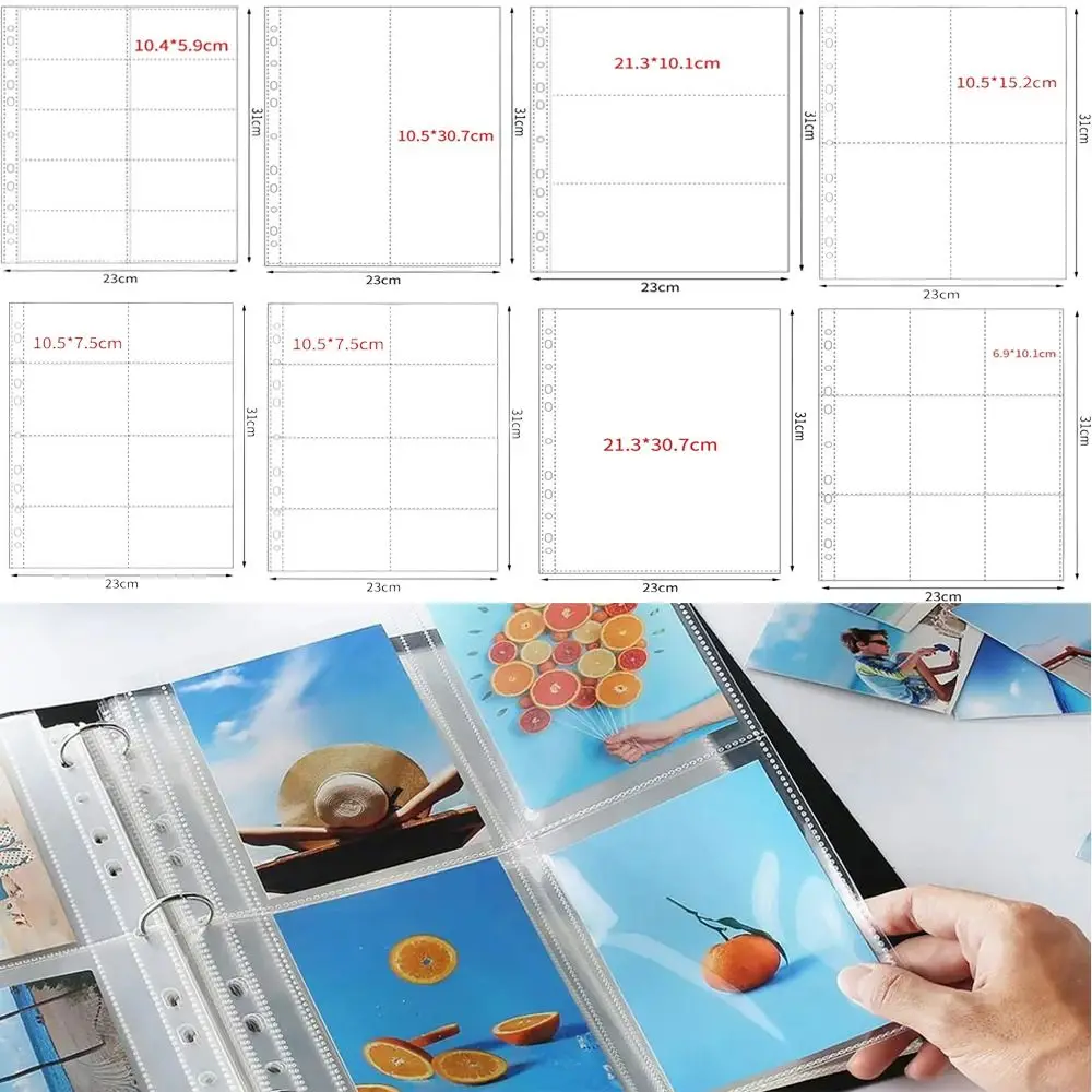 Manchon de carte plusieurs poches A4 Kpop, classeur de carte Photo PP Transparent, Pages de recharge d'album Photo, bricolage, porte-carte Photo