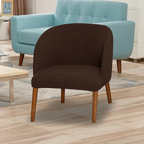 dekorativer Stuhlbezug mit 5x5-Raster und geflügelter Rückenlehne – dehnbarer Schonbezug für Esszimmer- oder Akzentstühle Image