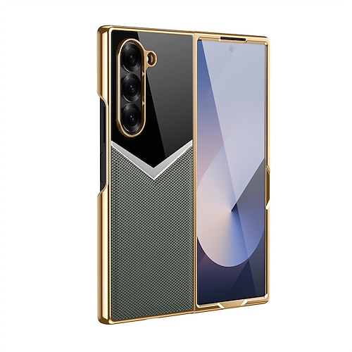 Handy Hülle Handyhüllen Für Samsung Galaxy Z Fold 7 Z Fold 6 Z Fold 5 Z Fold 4 Rückseite Flip-Cover Vollschutz Stoßfest PC PU-Leder Image