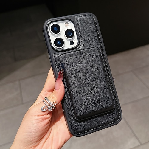 Handy Hülle Handyhüllen Für iPhone 17 Pro Max 17 Air 16 15 14 Pro Max Plus 16e 13 Pro Max Rückseite Magnetisch Kartenfach Stoßfest Retro TPU PU-Leder Image