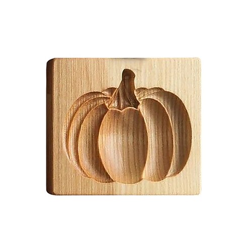 Keksausstecher aus Buchenholz mit Holzmuster, wiederverwendbare Backform aus Holz für traditionelle Kekse, Gebäck, knusprige Kekspresse, Stempel, Küchenbackwerkzeug Image