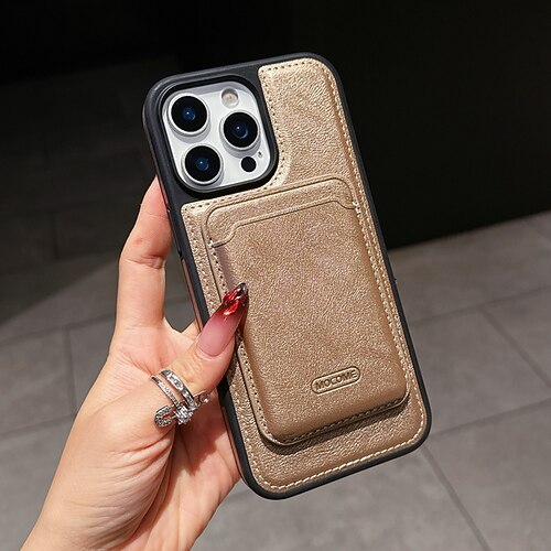 Handy Hülle Handyhüllen Für iPhone 17 Pro Max 17 Air 16 15 14 Pro Max Plus 16e 13 Pro Max Rückseite Magnetisch Kartenfach Stoßfest Retro TPU PU-Leder Image