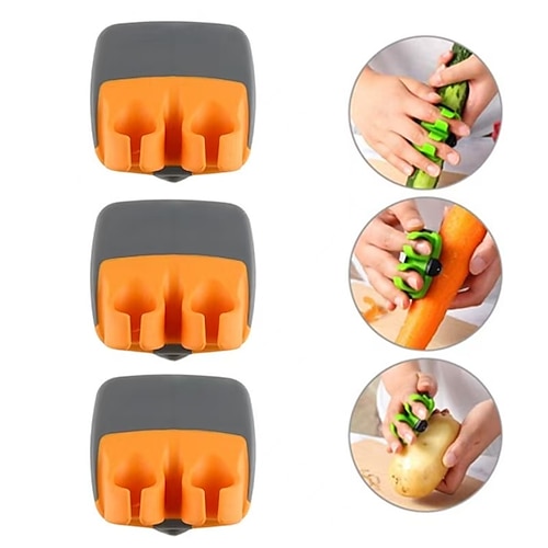 3-teiliger Fingerschäler mit scharfer Klinge, Gemüse- und Obstschälring, multifunktionales, handgehaltenes Daumenmesser für den Einsatz in der Küche