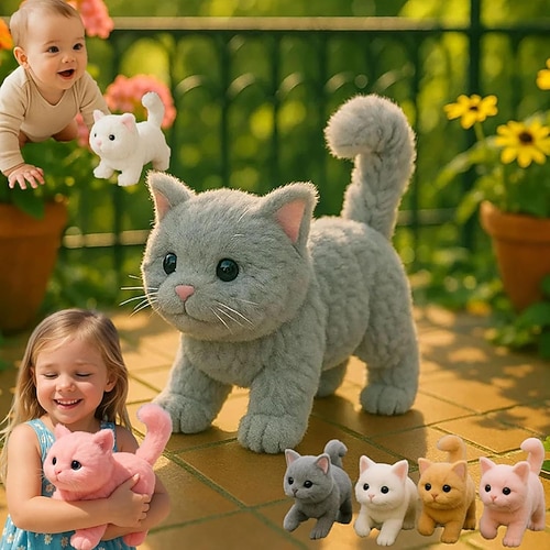 Mein realistisches Katzenspielzeug - Bringt endlose Freude und Wärme 2025 neues KI-Roboterkätzchen realistisches Katzestofftier das sich wie echte Katzen verhält Spielzeugkatze die läuft maunzt und Image