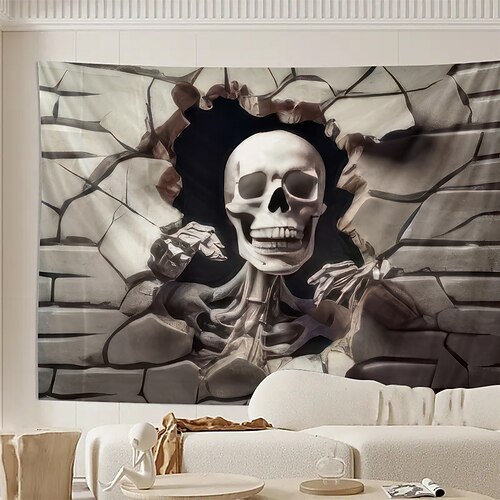 Tapisserie Banner Wandbehänge Skelett Mystiker Party Wohnzimmer Hintergründe aufnehmen Wohndeko Image