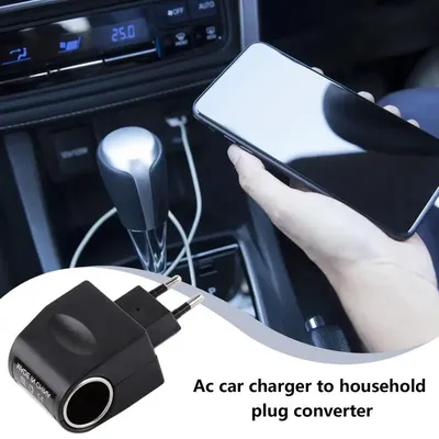 AC 220V To DC 12V Auto Accessories Converter EU US Plug Interior Parts Black Car Cigarette Lighters Adapter With LED Indicator