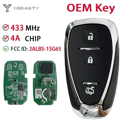 YOCASTY FCC ID 2ALBS-1SG65 For Chevrolet Onix Tracker Spark Orlando Trax 3 Buttons 433.92Mhz 4A Chip OEM Smart Remote Car Key