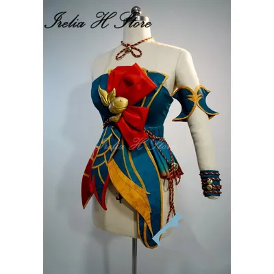 Irelia H LOL Ahri Spirit Blossom Springs Cosplay-Kostüm für Frauen. Maßgeschneiderte Größe werden mit einem Schwanz geliefert Image