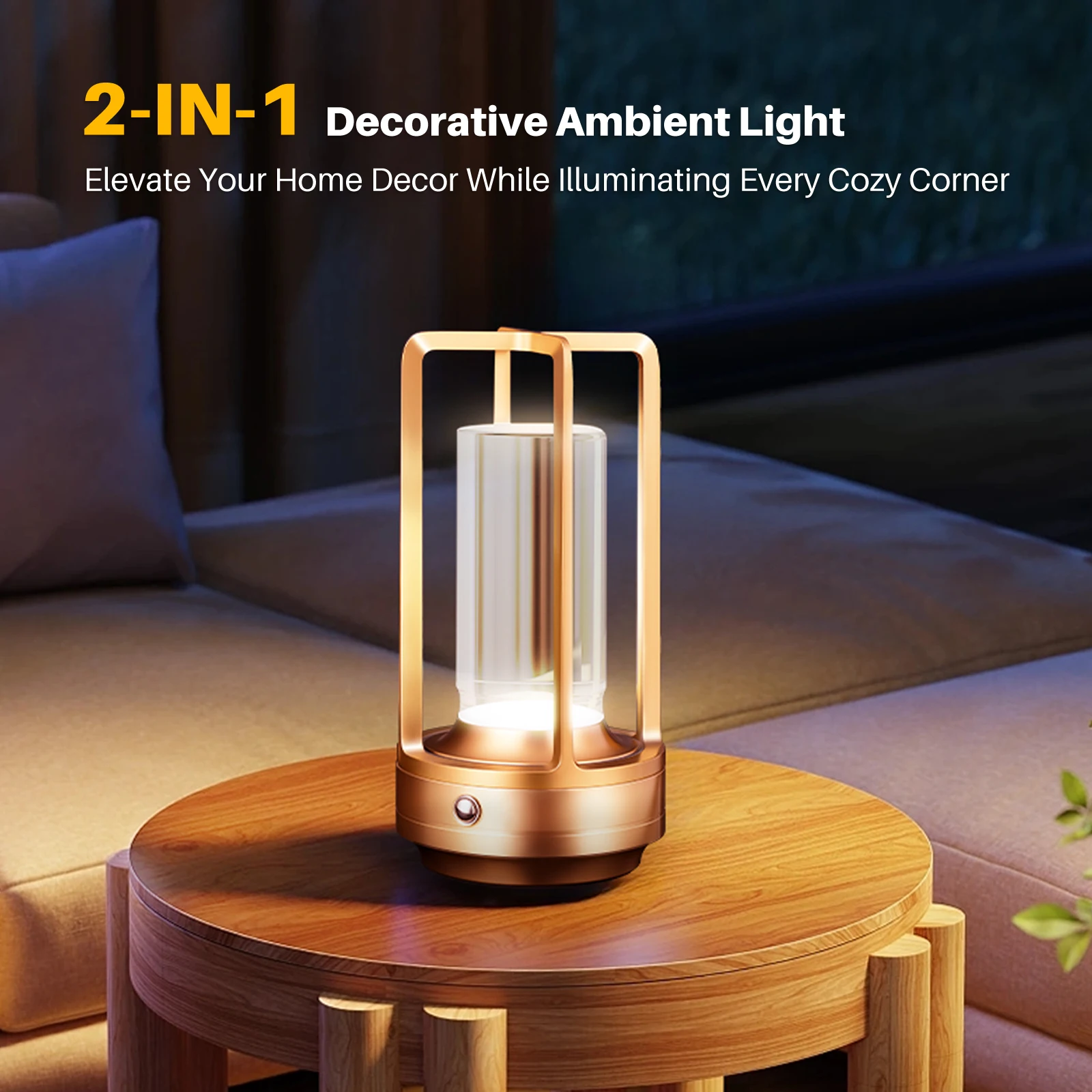 Nachtlicht Wiederaufladbare LED Kabellose Tischlampe Schreibtischlampen Camping Atmosphärenlicht Restaurant Kreative Nachttischlampen ABS