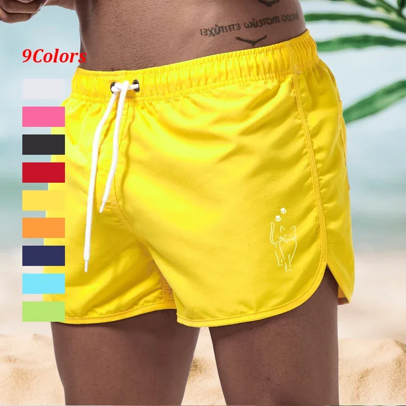 Atmungsaktive, schnell trocknende Herren-Shorts mit Taschen, Kordelzug, Boardshorts, Badeanzug, Badeshorts, Badehose für Surfen, Strand, Sommer Image
