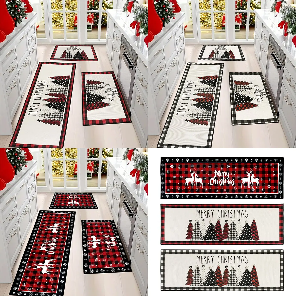 120/cm Weihnachts elch Fuß matte Weihnachts baum Küchen teppich Wohnkultur Navidad Geburts weihnachts dekorationen für zu Hause Image