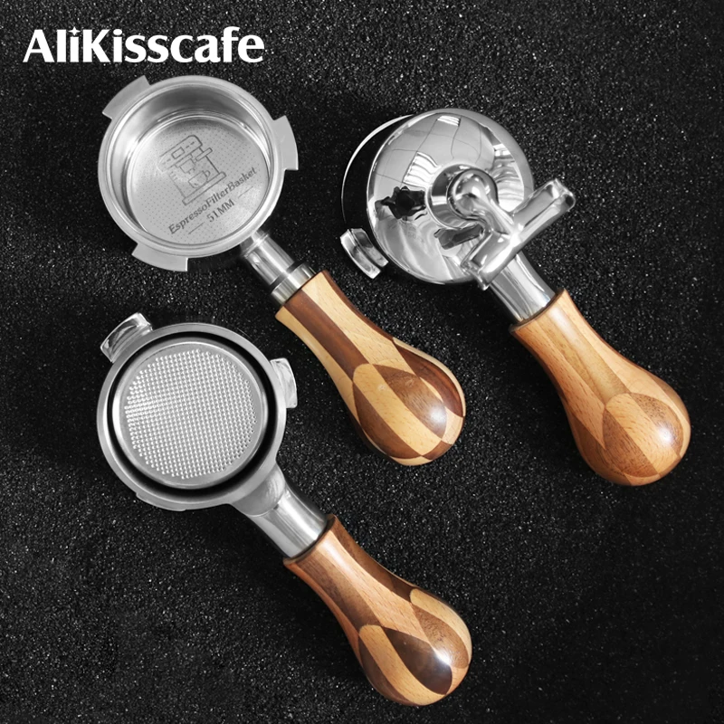 51mm Kaffee Boden Siebträger Doppel Auslauf Für Delonghi 685 9335 220 Homix Oster Espresso Maschine Barista Werkzeuge Zubehör