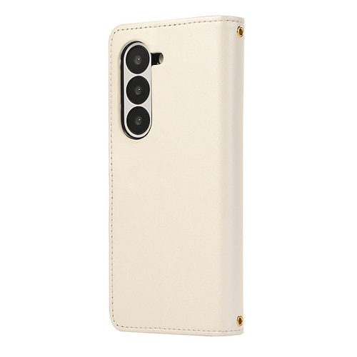 Handy Hülle Handyhüllen Für Samsung Galaxy Z Fold 7 Z Fold 6 Z Fold 5 Z Fold 4 Rückseite mit Trageriemen Ständer Kartenfach Retro TPU PU-Leder Image