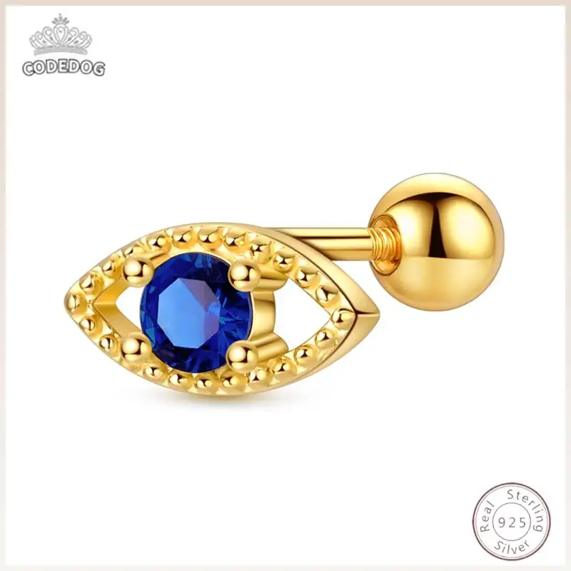 Neue 925 Sterling Silber Ohrringe Anhänger Einfache Glänzende Gold Evil Eye Zirkon Hochzeit Frauen Schmuck Geschenk Image