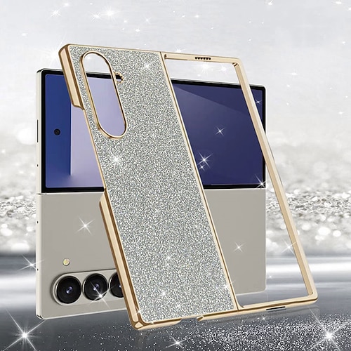 Handy Hülle Handyhüllen Für Samsung Galaxy Z Fold 7 Z Fold 6 Z Fold 5 Z Fold 4 Rückseite Bling Glitzer glänzend Stoßfest PC PU-Leder Image