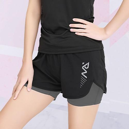 Damen Lässige Sportbekleidung Sportshorts mit Tight 2 in 1 Hohe Taille Unterteile Athleisure Fitnessstudio Trainieren Schnelltrocknend Basketball Laufen Yoga Enge Passform Sportbekleidung