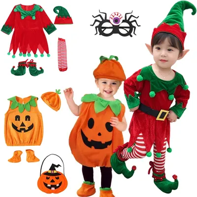 Weihnachts-Sets für Kinder, Rollenspiel-Kürbis-Anzug, Halloween-Party-Kostüme, verkleiden Sie Ihre Kleidung, Weihnachtsgeschenke Image