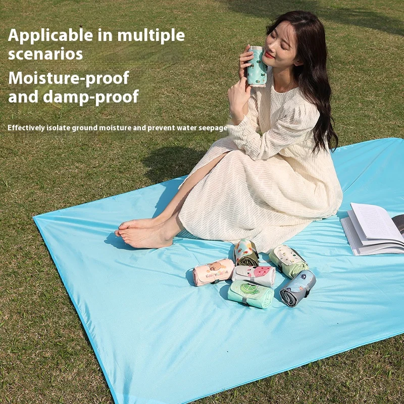 Outdoor-Picknickmatte, tragbare Tasche, Mini-Strandtuch, wasserdicht, feuchtigkeitsbeständig, Campingplatztuch, sanddichte Picknick-Grasmatte Image