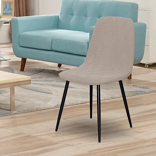 Stuhlhusse mit Muschelstruktur und 5x5-Gitterdesign, dehnbarer Schonbezug für Akzent- oder Schminkstühle mit gewellter Rückenlehne Image