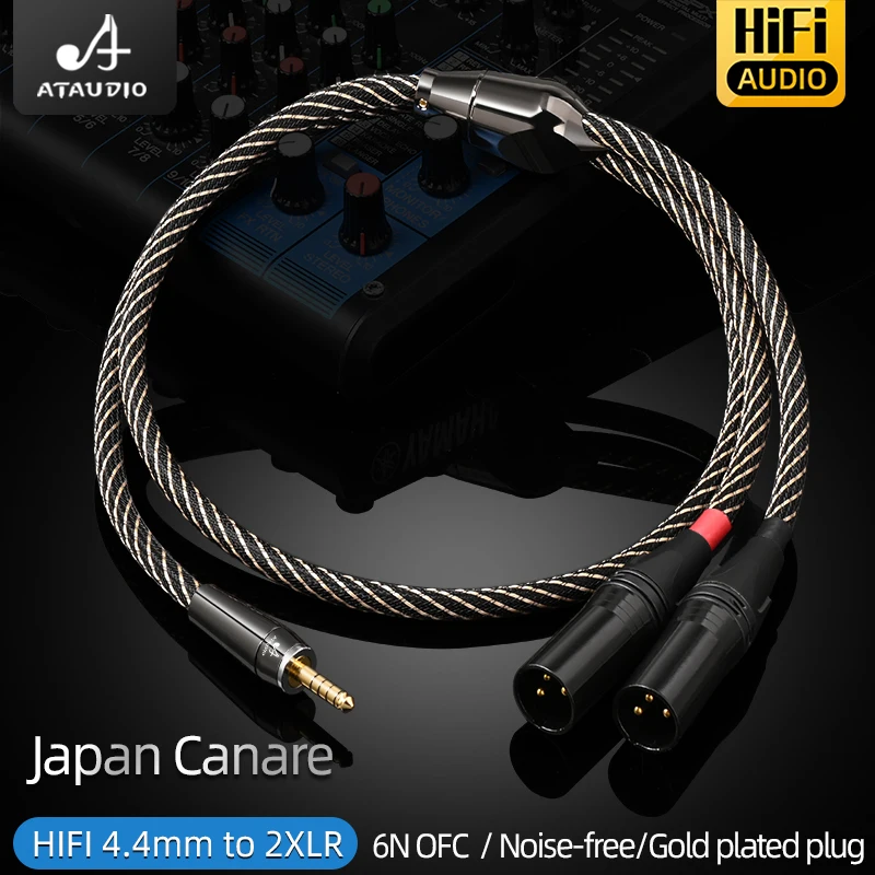 Cavo audio HiFi da 4,4 mm a XLR Hi-end 6N OFC bilanciato jack da 4,4 mm a 2XLR maschio o femmina cavo sdoppiatore a Y per mixer player