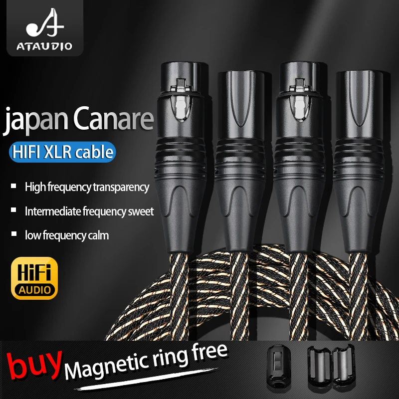 Hifi 2XLR Audiokabel Hi-End 6N OFC 3-poliges XLR-Audiokabel Stecker auf Buchse für Mikrofonmixer Image