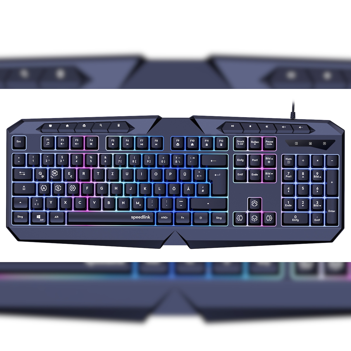 Speedlink LUDICIUM RGB Rainbow Keyboard, black - DE Layout Image