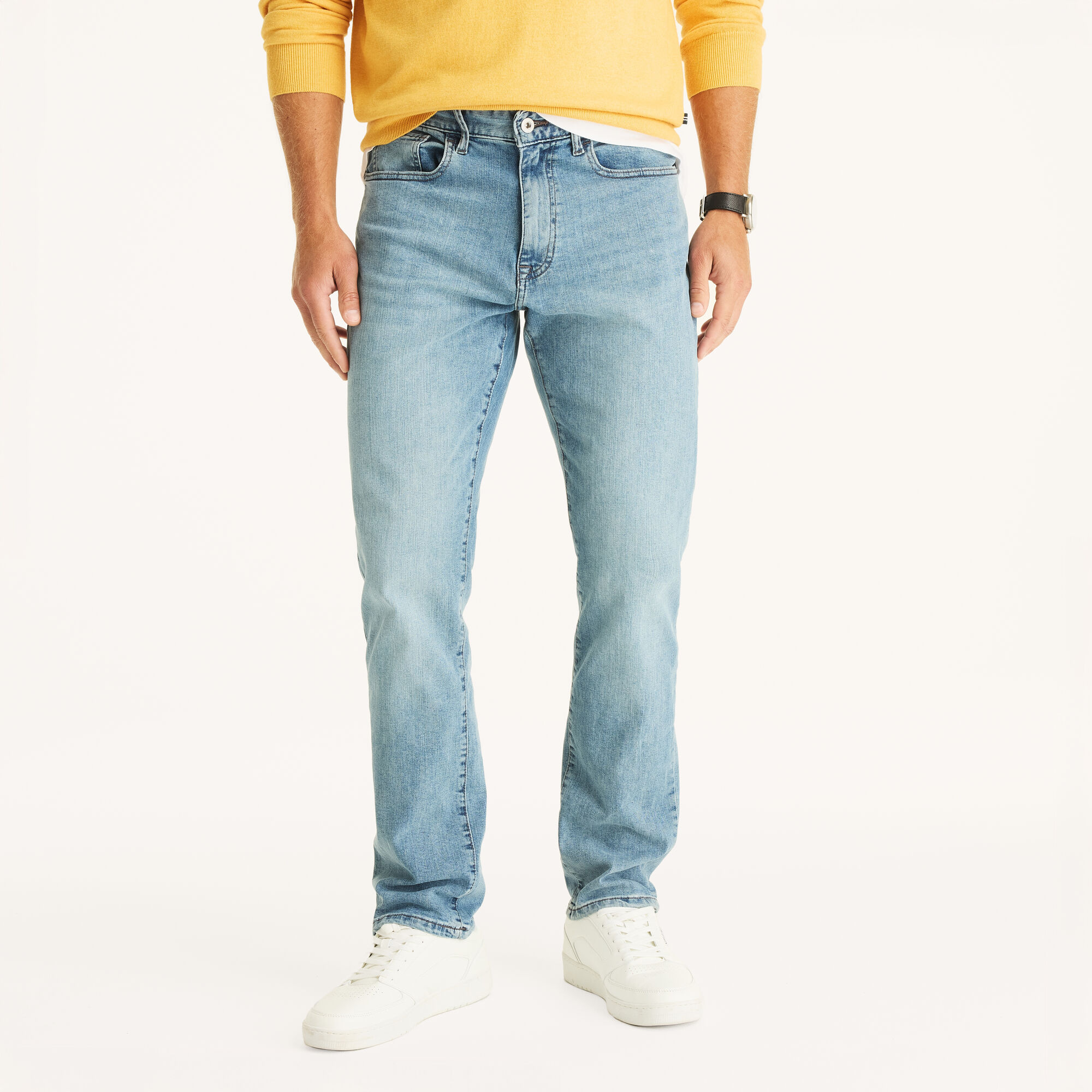 Nautica Men's Vintage Straight Stretch Denim 100 (Antique White Wash), 40x30