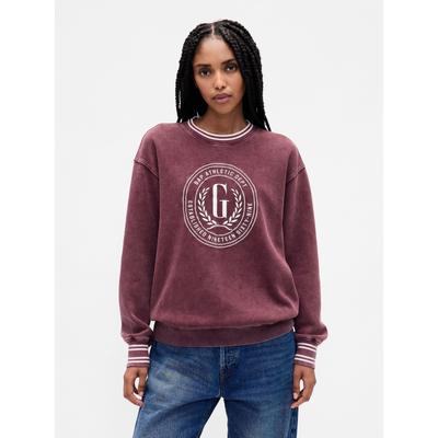 Gap Burgundy Red Oversized VintageSoft Logo Sweatshirt