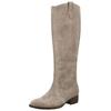 Bikerboots GABOR "Gabor Stiefel Veloursleder", Damen, Gr. 42, grau (kiesel), Veloursleder, casual, Schuhe