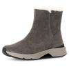 Winterboots GABOR ROLLINGSOFT, Damen, Gr. 42, grau, Veloursleder, sportlich, Schuhe, Keilabsatz, Stiefelette mit der typischen rollingsoft-Laufsohle