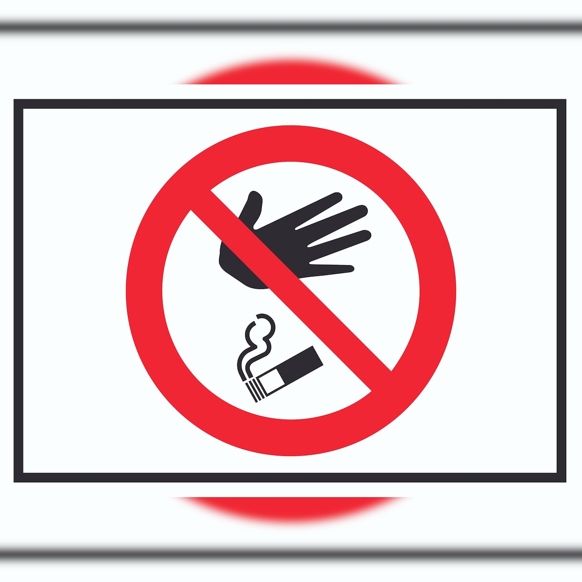 HB-Druck Bitte keine Kippen auf den Boden werfen Symbol Schild A6 Rückseite selbstklebend Image