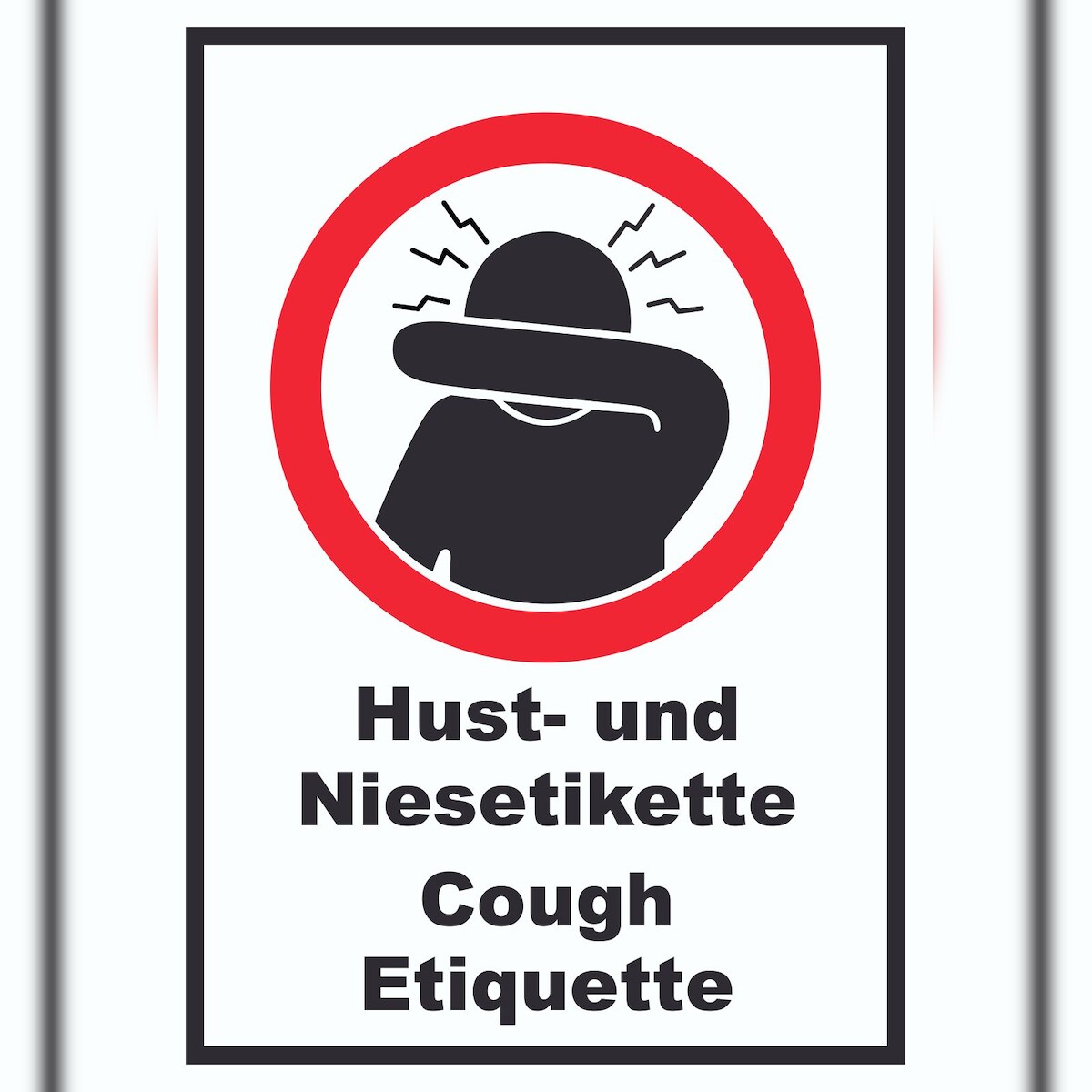 HB-Druck Husten und Niesetikette beachten Cough Etiquette Symbol und Text Schild A1 (594x841mm) Image