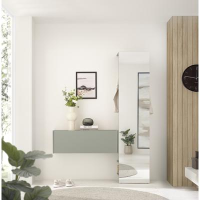 Garderoben-Set INOSIGN "GIRON/CiTY, moderne Garderobe, Komplettset mit viel Stauraum", grün, B:150cm H:200cm T:30cm, Holzwerkstoff, Kastenmöbel-Sets, enthält Hängeschrank & Garderobenelement mit Spiegel, 150 cm breit Image