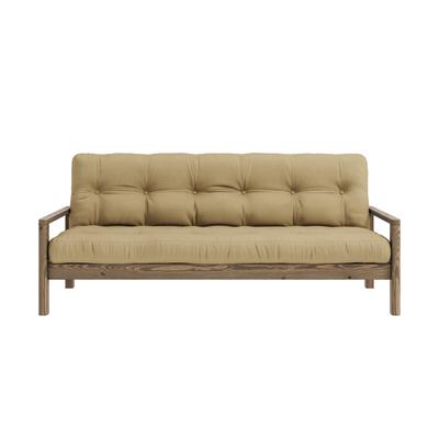 Schlafsofa KARUP DESIGN "KNOB", beige (wheat beige), B:205cm H:79cm T:95cm, Matratzenmaterialzusammensetzung: Futonmatratze mit Knopfheftung, Höhe 14 cm, aus recyceleten Mischfasern mit einem Kern aus 4 cm Schaumstoff. Matratzenfüllung:... Image