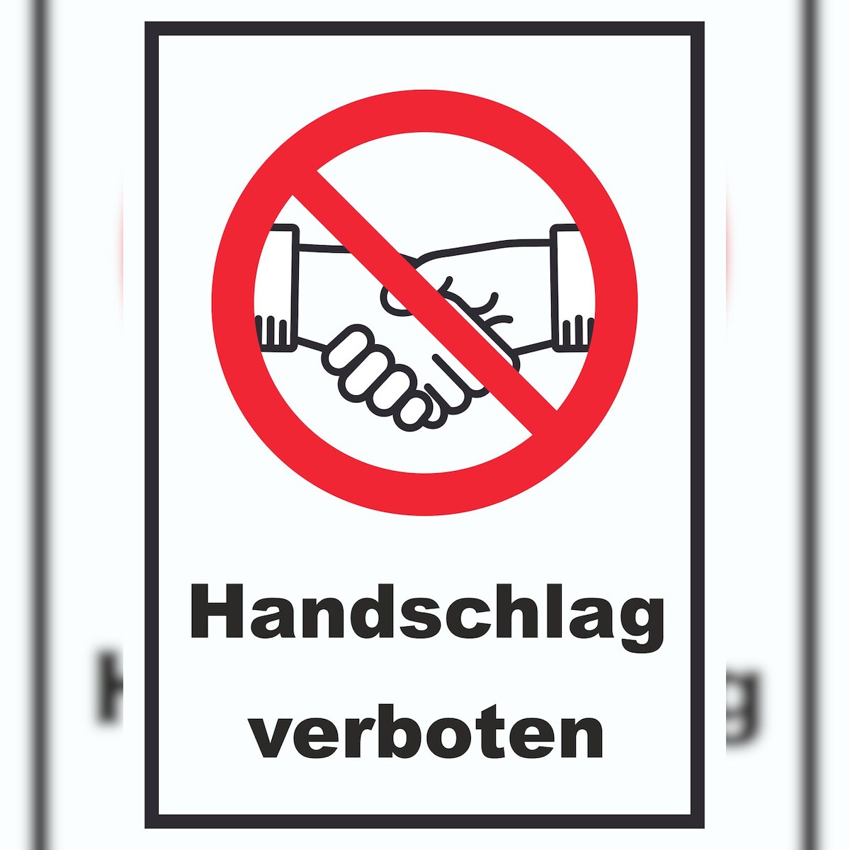 HB-Druck Handschlag verboten Schild kein Händeschütteln Symbol und Text Schild A3 (297x420mm) Image
